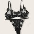 European and American Amazon Sex Set Women's Small Fresh Flower Embroidery Stickers Mesh Sexy Bra Manufacturer Direct Sales