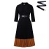 D538 Amazon cross-border autumn and winter European and American fashion women's suit collar fashion OL elegant pleated African dress