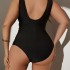 New sexy one-piece one-piece swimsuit from Europe and America, multi-color solid color cross-border Amazon hot item, plus size swimsuit, knitted