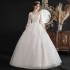 2024 New One Shoulder Mid Sleeve Korean Bridal Wedding Dress with Uniform Large Size for Pregnant Women to Look Thin Wedding Dress