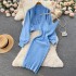 Autumn and winter small fragrance style socialite knitted suit women's short sweater shawl jacket+suspender dress two-piece set