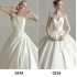 European and American satin wedding dress 2024 new model trailing bride slimming off one shoulder simple female internet celebrity wedding dress wholesale