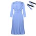 D462 Foreign Trade Women's Wear eBay New Style Elegant Folded Commuter OL Solid Color African Large Cross border Dress