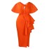 D516 Amazon Summer Sexy V-neck ruffle edge slit nail bead evening dress, socialite temperament party dress