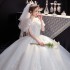 Wedding Dress: Bridal New Style, Tailed, Simple, Elegant, Princess Style, French, Lightweight, Pregnant, Small, 2024 Wedding Dress