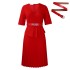 D520 Amazon Foreign Trade Women's Wear 2024 New Fashionable Large Size Temperament Tongle V-neck Folded African Dress