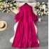 High end elegant dress for female niche, light mature style, three-dimensional flower, loose fit, slimming and drooping feeling, reducing age, European and American style long skirt