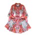 Floral series palace style dress for women 2024 new spring shirt with age reducing bubble sleeves and slim fit small dress