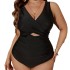 New sexy one-piece one-piece swimsuit from Europe and America, multi-color solid color cross-border Amazon hot item, plus size swimsuit, knitted