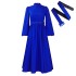 D491 Amazon Women's Winter New Half High Collar Long Sleeve Waist Collection Temperament Waist Collection for Slimming and Dazzling Foreign Trade Dress