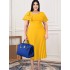 Spring and summer new ruffle edge skirt pleated skirt diagonal shoulder versatile temperament plus size women's dress ruched dress