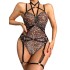 Amazon Ins independent site sexy lingerie leopard print binding nightclub spicy girl uniform temptation collar women's jumpsuit