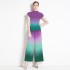 Miyake T-shirt new high-end pleated casual print niche loose and versatile wide leg pants