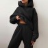 2024 Autumn Amazon Cross border Women's Clothing Solid Color Hoodie Pants Street Fashion Casual Set