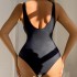 2024 new European and American sexy high waisted hollow out bikini bikini one-piece swimsuit women's 3D three-dimensional flower swimsuit