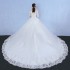 One shoulder wedding dress for brides 2024 new long tailed dreamy princess Korean style long sleeved slimming wedding dress