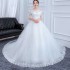 2024 new high-end lace ribbon mid sleeve one shoulder plus plus plus size wedding dress with white knot and fat body, plus a large tail