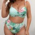 2024 European and American new women's plus size split bikini digital small fresh printed hard bag Amazon swimsuit women