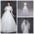 Large size wedding dress, fat mm, summer and autumn wedding dress 2024 new style, bride's wedding main dress, slimming and simple, studio covering arms