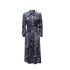 D238 Waist Belt Amazon 2022 Spring Cross border New Long Sleeve High Waist Printed Large Banquet Foreign Trade Dress