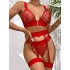 Hot selling erotic lingerie set on AliExpress in Europe and America, featuring mesh, transparent, sexy, comfortable mesh splicing, and a four piece lingerie set