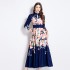 Original in stock | 2024 vintage palace style long dress with temperament V-neck and waist cinching slimming dress for women