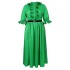 AM040321 Mushroom Edge Lantern Sleeve Dress Elegant Style Banquet with Belt and Folding Skirt Prom Dress