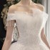 Cross border foreign trade wedding dress 2024 new bride one shoulder slimming forest series European and American style fluffy skirt supply