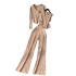 Luxury Collection 2024 Spring Women's Metal Buckle Vest Versatile Knitted Cardigan Wide Leg Pants Fashion 3-Piece Set