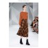 Real time spot orange pullover long sleeved sweater+woolen temperament plaid skirt two-piece set