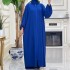 Spot Middle East Dubai 2024 Solid Color Abaya Prayer Headscarf Robe Clothing Zipper Women's Long Dress