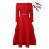 D467 Amazon Cross border Women's Winter New Fashion Bubble Sleeve Large Banquet Party Dress Foreign Trade Dress