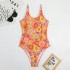 2023 new European and American Amazon cross-border one-piece bikini digital print tight backless swimsuit for women in stock