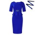 D508 Amazon new women's collar fashionable temperament short sleeved OL tongle ruffle edge cinched waist African dress