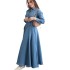 Foreign trade spot women's clothing 2024 autumn new item linen fashion solid color loose long sleeved shirt half skirt two-piece set