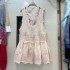 Vietnamese fashionable high-end niche lace patchwork vest dress+lace vest 2-piece set A2 # 8682