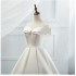 One shoulder wedding dress 2024 summer new style fluffy princess slimming wedding dress simple trailing satin wedding dress