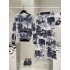 2024 design printed hooded pleated sweatshirt casual wide leg pants two-piece set three bedroom fashion set