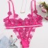 European and American Amazon Sex Set Women's Small Fresh Flower Embroidery Stickers Mesh Sexy Bra Manufacturer Direct Sales