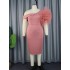 AM030328 One Shoulder Mesh Dress with Stylish Appearance, Large Size Cross border Banquet and Party High Waist Dress