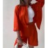 European and American foreign trade women's clothing 2024 summer new fashion loose long sleeved top casual high waisted shorts two-piece set