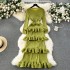 High end banquet dress, high-end light luxury, niche ruffle edge cake skirt, heavy-duty pleated slim fit long dress