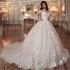 European and American cross-border plus size wedding dress 2024 new long tailed mid waist backless dreamy long sleeved wedding dress in stock overseas warehouse