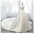 One shoulder wedding dress 2024 summer new style fluffy princess slimming wedding dress simple trailing satin wedding dress