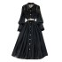 Spring and Autumn New Collar Heavy Industry Hook Flower Hollow French Lace Dress, Female Sexy Big Swing Over Knee Long Dress