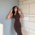 Cross border eBay AliExpress Wish hot item 2023 summer new women's hanging neck sexy backless dress wholesale for women