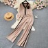 Socialite's high-end casual knitted fashion suit for women's autumn and winter loose long sleeved shirt+high waisted hanging pants