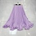 Minimalist satin hanging soft and premium pleated skirt with rolled edge length and sequined skirt A3 # 8956