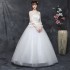 Large size wedding dress, fat 2024 new style, one shoulder, mid sleeves, Korean style bride's wedding dress, neat size, slimming effect, autumn and winter diamonds