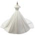 One shoulder wedding dress 2024 summer new style fluffy princess slimming wedding dress simple trailing satin wedding dress